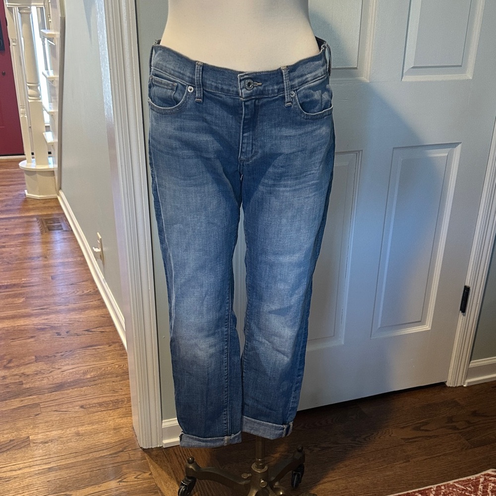 Lucky Brand Charlie Skinny Blue Jeans Sz 10/30 Crop Rolled Medium Blue